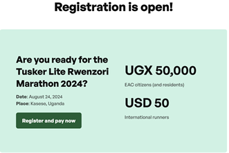 Registration for Rwenzori Marathon